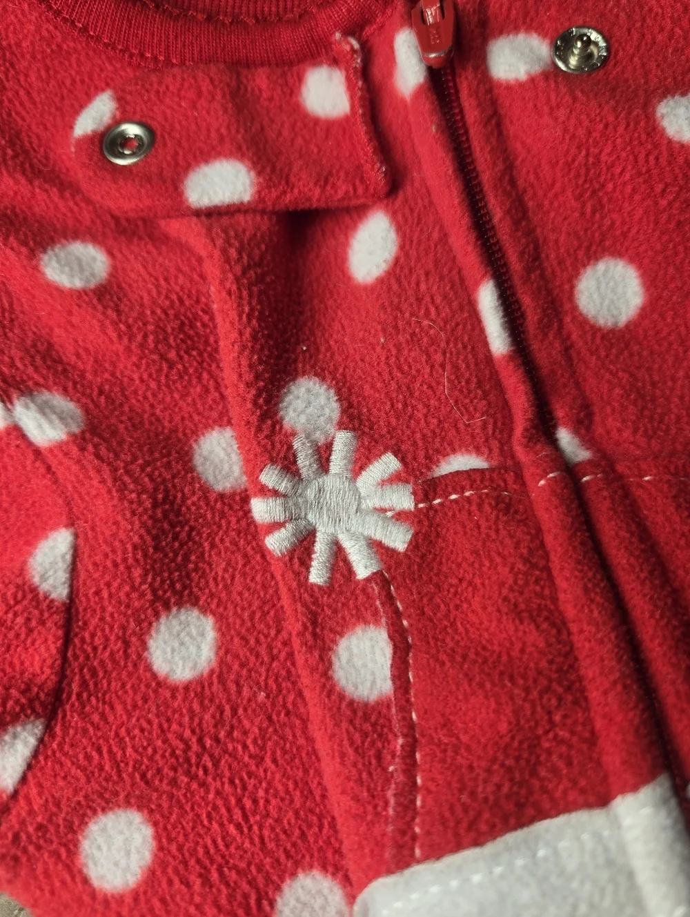 Carter's Red and White Polka Dot Santa Fleece Footie Footed Pajamas PJS Size 2T